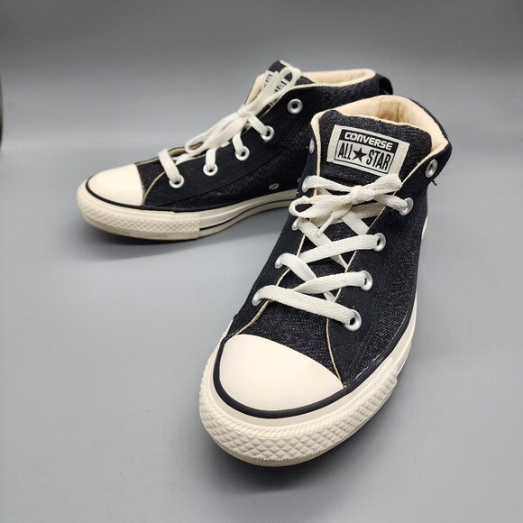 Converse Chuck Taylor All Star Denim Black High Top Sneakers Unisex Size 8 - Picture 1 of 14